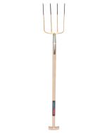 Mestvork - 4 tanden - Essenhouten steel - 100 centimeter