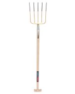 Mestvork - 5 tanden - Essenhouten steel - 100 centimeter