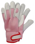 Gants de travail - Peau de chèvre - Rose - Taille S - Elastiques