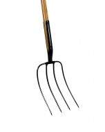 Mestvork - Professioneel - Vaste veer - 4 tanden - Essenhouten steel - 100 cm