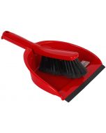 Stoffer en blik - Kunststof - Zachte haren - Rood