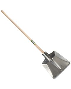 Aluminium-schop 380 x 380 mm, versterkt model met gebogen steel in beuk