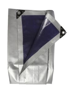 Dekzeil - 210 gr/m2 - Geweven - 2 x 3 meter - Blauw/Grijs