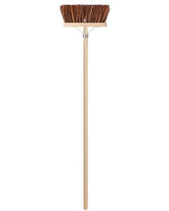 Bezem - Natuurvezel - 30 cm - Houten steel - 140 cm
