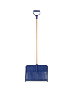 Sneeuwschuiver - Kunststof - Met slijtstrip - Houten steel - D-handvat - 140 cm