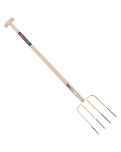 Mestvork - 4 tanden - Essenhouten steel - 100 centimeter