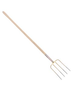 Mestvork - 4 tanden - Essenhouten steel - 130 centimeter