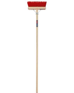 Bezem - Nylon - 28 centimeter - Houten steel - 140 centimeter