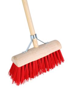 Bezem - Halfrond - Professioneel - Houten steel - 140 centimeter