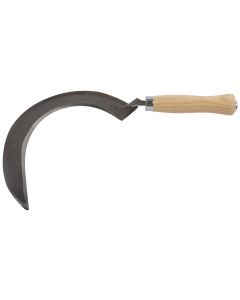 Sikkel met elleboog 38 cm in diamantstaal