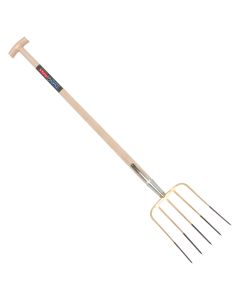 Mestvork - 5 tanden - Essenhouten steel - 100 centimeter