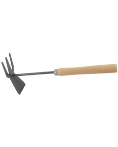 Hak met drietand 60 mm met houten handvat