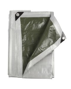 Dekzeil - 140 gr/m2 - Geweven - 4 x 4 meter - Groen/Grijs