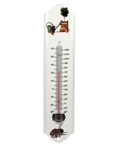 Thermometer metaal wit 30cm