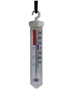 Thermometre de congelateur avec crochet pour suspension en plastique, blanc, 215x20mm