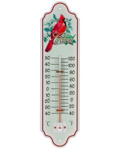 Thermometer metaal 28cm vogel