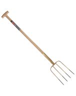Mestvork - Professioneel - Vaste veer - 4 tanden - Essenhouten steel - 100 cm
