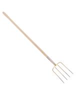 Mestvork - 4 tanden - Essenhouten steel - 130 centimeter