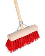 Bezem - Halfrond - Professioneel - Houten steel - 140 centimeter