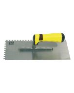Pleistertruweel 28 cm, getand model met 2 componenten handgreep