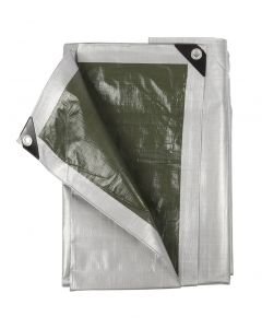Bâche 140gr/m2 - 6 x 4 m, gris/vert