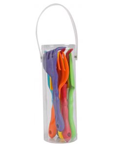 Set outils de jardin pour enfants, 6 pieces dans un etui plastique