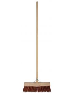 Gemeentebezem - Halfrond - Natuurvezel - 45 cm - Houten steel - 160 cm