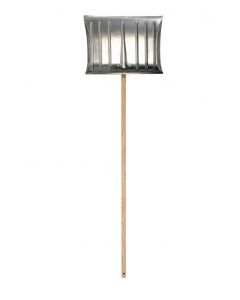 Pelle a neige courbe en metal avec manche