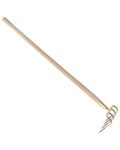 Mesthaak 4 platte t, met huls met bol-steel 135 cm