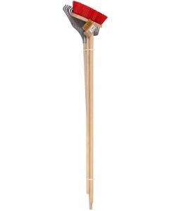 Set avec balai, râteau à feuilles et brosse à désherber