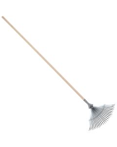 Râteau à gazon - Galvanisé - Dents plates - Manche en frêne - 150 cm