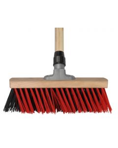 X-bezem - Buitenbezem - Nylon - Met dul - 30 cm - Houten steel - 160 cm