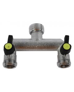 Kraan met 2 uitgangen 3/4 inch